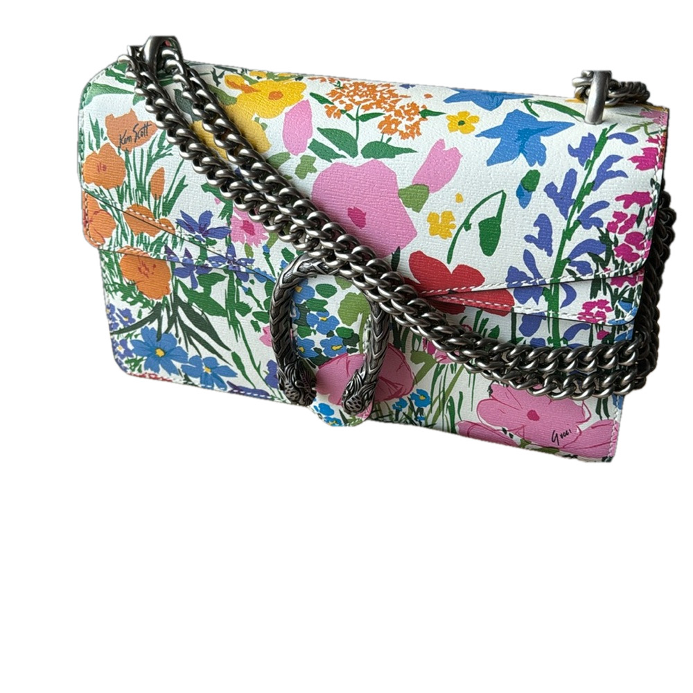 GUCCİ x Kent  Scott Dionysus Medium Floral Leather Shoulder Bag NWOT Full Set
